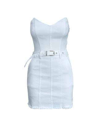 MARIETA STRAPLESS DENIM DRESS