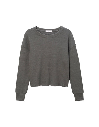 Isla Cozy Ribbed Pullover in Charcoal