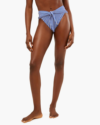 RUCHED UNDERWIRE STRIPES BIKINI TOP & HIGH RISE TIE-FRONT STRIPES BIKINI BOTTOM