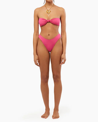 RUCHED TIE BANDEAU BIKINI TOP & CLASSIC SCOOP BIKINI BOTTOM