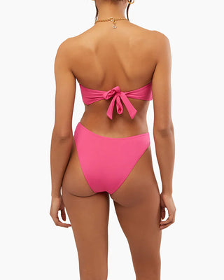 RUCHED TIE BANDEAU BIKINI TOP & CLASSIC SCOOP BIKINI BOTTOM