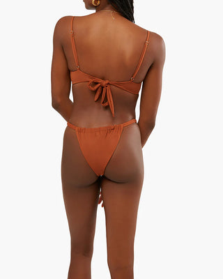 Cooper Bikini Top & Adjustable Ruched Bikini Bottom in Espresso