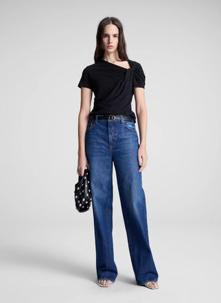 Liz Asymmetric Cotton Crepe Tee