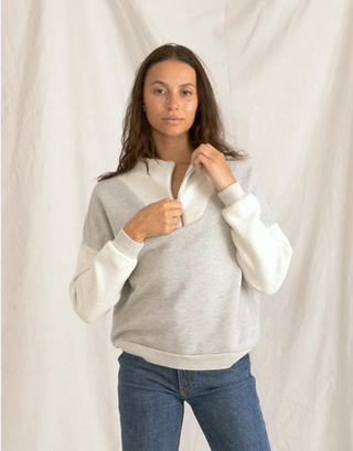 tyra mixed fleece 1/4 zip pullover