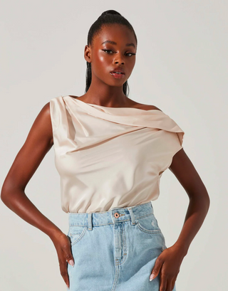CERES SATIN OFF SHOULDER TOP