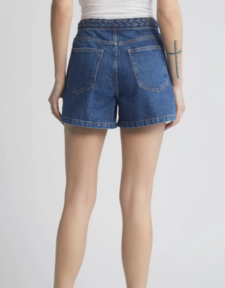 BRAID DETAIL DENIM SHORTS