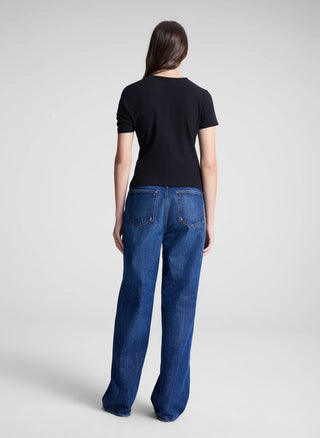 Liz Asymmetric Cotton Crepe Tee