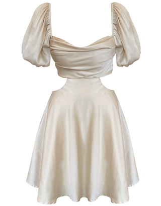 CLARITA CUTOUT PUFF SLEEVE MINI DRESS