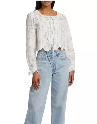 Sanra Floral Lace Pintuck Blouse