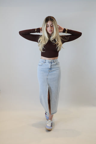 CAROLINA LONG SLEEVE CROP TOP