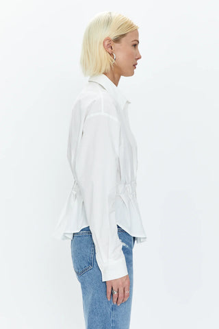 JULIE PLEATED BUTTON DOWN SHIRT