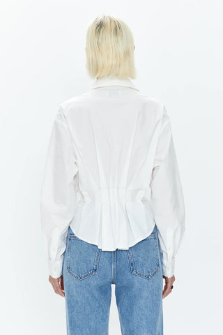 JULIE PLEATED BUTTON DOWN SHIRT