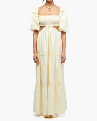 SMOCKED CUT OUT MAXI DRESS