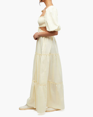 SMOCKED CUT OUT MAXI DRESS
