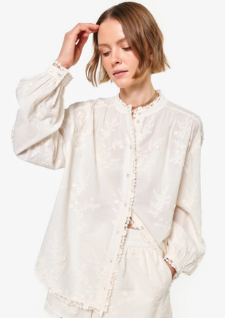 Palmyra Cotton Blouse Macadamia