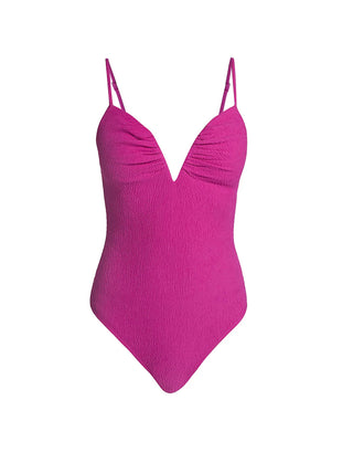 FIA CRINKLED PLUNGE NECK BODYSUIT