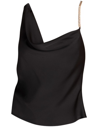 LARISA SATIN RHINESTONE STRAP TOP