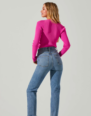 ESTEFANIA SHOULDER CUTOUT SWEATER