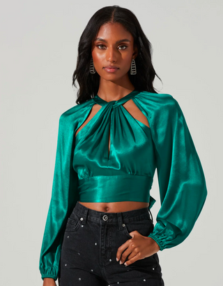 IDARA SATIN OPEN BACK TOP