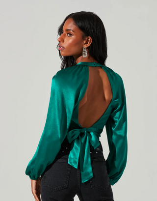 IDARA SATIN OPEN BACK TOP