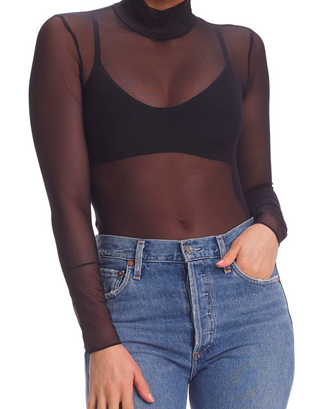 Mesh Long Sleeve Turtleneck